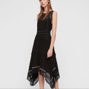 All Saints Alicia Sleeveless Lace Black Dress